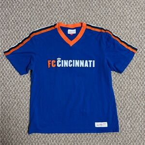 FC Cincinnati Soccer Mitchell & Ness Royal Blue and Orange Stitched MLS T-Shirt